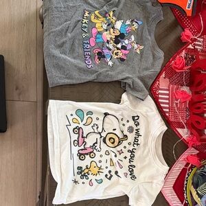 Disney Gray and White Kids Shirts - Mickey & Friends and Do What You Love